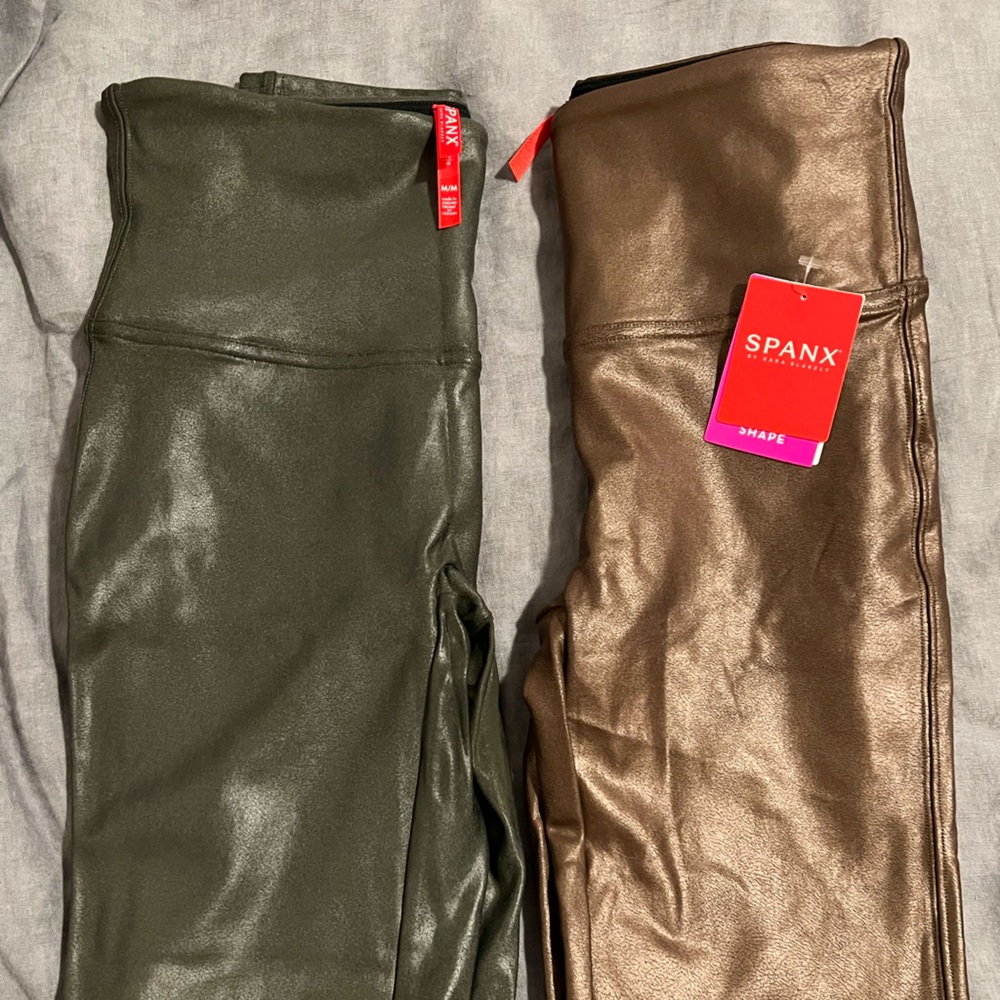 Spanx faux leather legging bundle, M